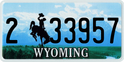 WY license plate 233957
