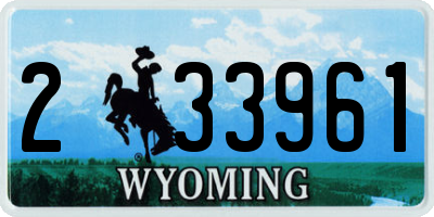 WY license plate 233961