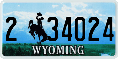 WY license plate 234024