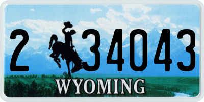 WY license plate 234043
