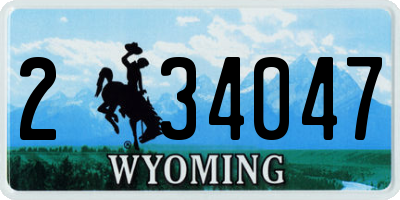WY license plate 234047