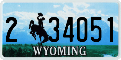 WY license plate 234051