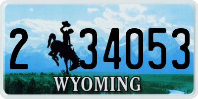 WY license plate 234053