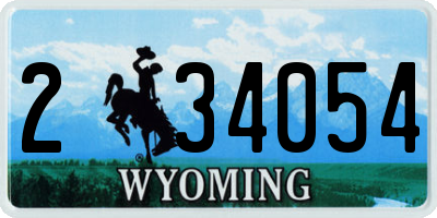 WY license plate 234054