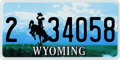 WY license plate 234058
