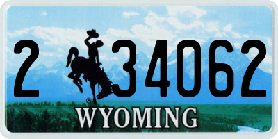 WY license plate 234062