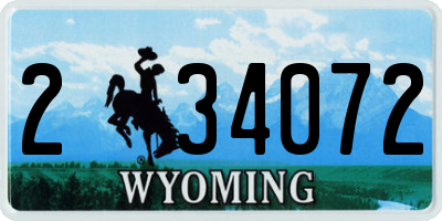 WY license plate 234072