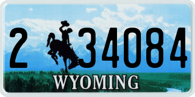 WY license plate 234084