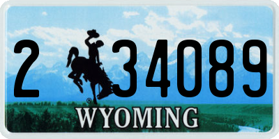 WY license plate 234089