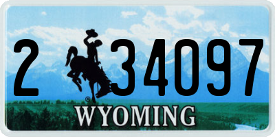 WY license plate 234097