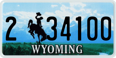 WY license plate 234100