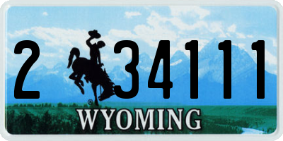 WY license plate 234111