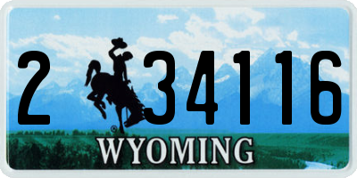 WY license plate 234116
