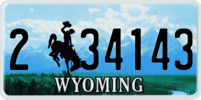 WY license plate 234143