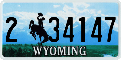 WY license plate 234147
