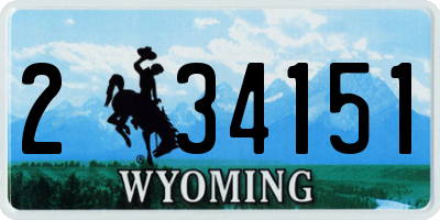 WY license plate 234151