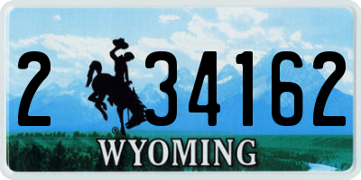 WY license plate 234162