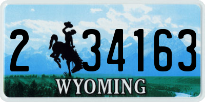 WY license plate 234163