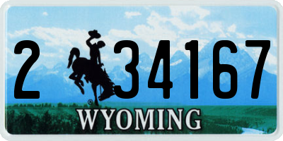 WY license plate 234167