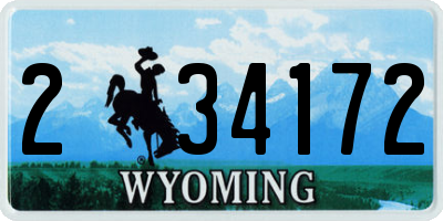 WY license plate 234172