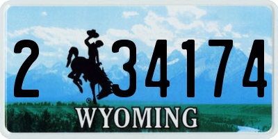 WY license plate 234174