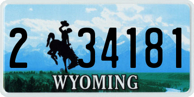 WY license plate 234181