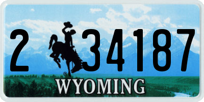 WY license plate 234187