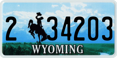 WY license plate 234203