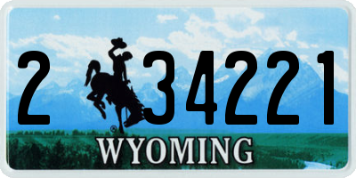 WY license plate 234221