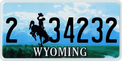 WY license plate 234232