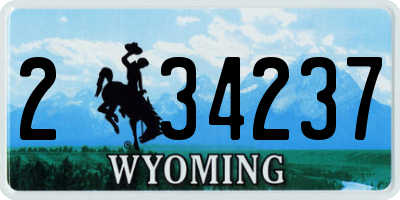 WY license plate 234237