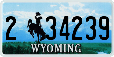 WY license plate 234239