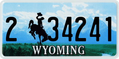 WY license plate 234241
