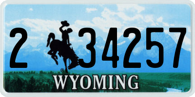 WY license plate 234257