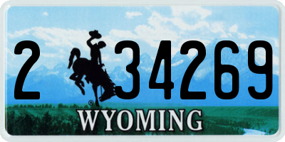 WY license plate 234269