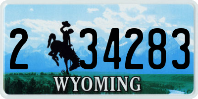 WY license plate 234283