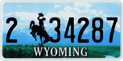 WY license plate 234287