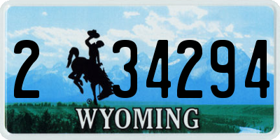 WY license plate 234294