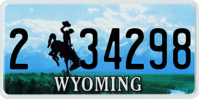 WY license plate 234298