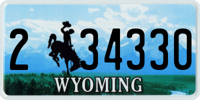 WY license plate 234330