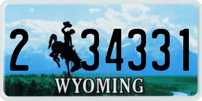 WY license plate 234331