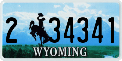 WY license plate 234341