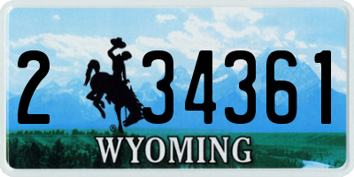 WY license plate 234361