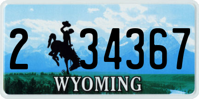 WY license plate 234367