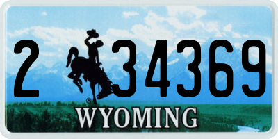 WY license plate 234369