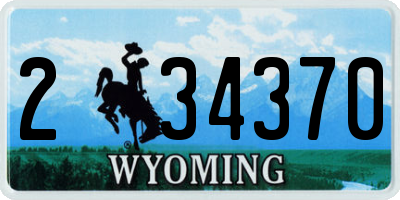WY license plate 234370