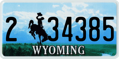 WY license plate 234385