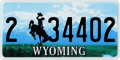 WY license plate 234402