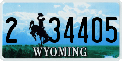 WY license plate 234405