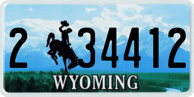 WY license plate 234412